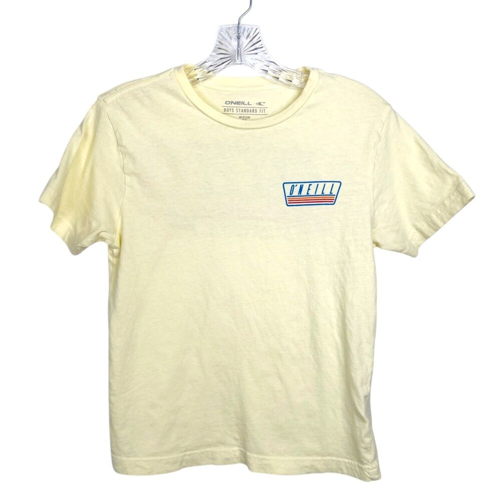 O'Neill Shirt Youth Medium Yellow Short Sleeve Boys Standard Fit Retro Graphic